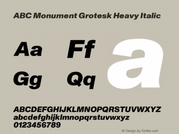 ABC Monument Grotesk Heavy Italic Version 2.000 | web-ttf图片样张