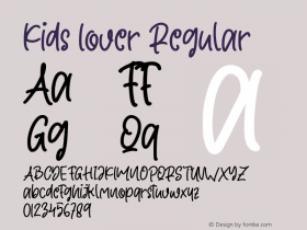 Kids Lover Version 1.00;September 10, 2021;FontCreator 12.0.0.2567 64-bit图片样张