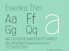 Esenka-Thin Version 1.001;Fontself Maker 3.5.4图片样张