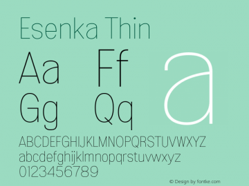 Esenka-Thin Version 1.001;Fontself Maker 3.5.4图片样张
