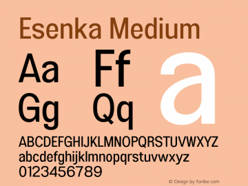 Esenka-Medium Version 1.001;Fontself Maker 3.5.4图片样张