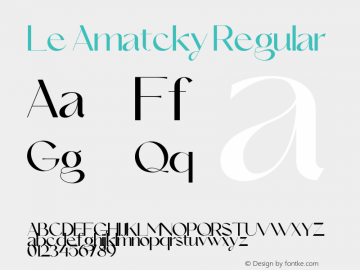 Le Amatcky Version 1.00;October 3, 2021;FontCreator 12.0.0.2525 64-bit图片样张