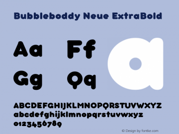 Bubbleboddy Neue ExtraBold Version 1.000图片样张