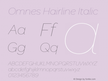 Omnes Hairline Italic 001.000图片样张