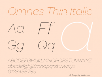 Omnes Thin Italic 图片样张