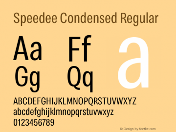 Speedee Condensed Regular Version 1.002图片样张