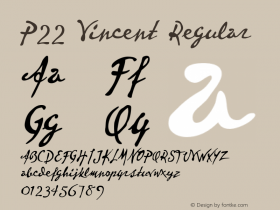 P22 Vincent Regular Macromedia Fontographer 4.1 08/06/2002 Font Sample