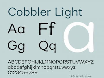 Cobbler Light Version 1.010;PS 001.010;hotconv 1.0.88;makeotf.lib2.5.64775图片样张