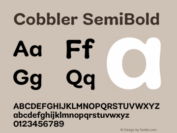 Cobbler SemiBold Version 1.010;PS 001.010;hotconv 1.0.88;makeotf.lib2.5.64775图片样张