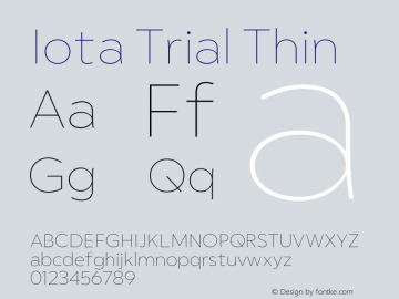 Iota Trial Thin Version 1.000;hotconv 1.0.117;makeotfexe 2.5.65602图片样张