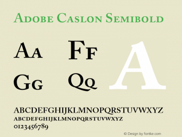 Adobe Caslon Semibold Small Caps & Oldstyle Figures Version 001.002图片样张