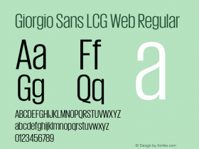 Giorgio Sans LCG Web Regular Version 1.001 April 25, 2019图片样张