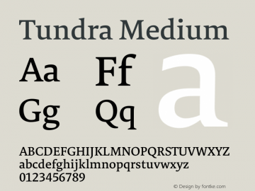 Tundra Medium Version 7.504;February 17, 2019;FontCreator 11.5.0.2422 32-bit图片样张