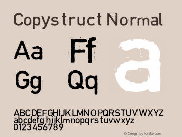 Copystruct Normal Macromedia Fontographer 4.1.2 19.05.1999 Font Sample
