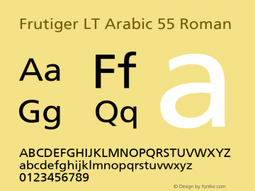Frutiger LT Arabic 55 Roman Version 1.00; 2007图片样张