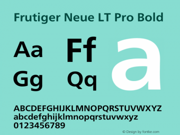 Frutiger Neue LT Pro Book Bold Version 1.00图片样张