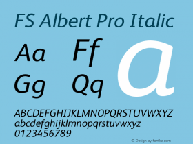 FSAlbertPro-Italic Version 1.000图片样张