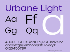 Urbane Light Version 4.000;hotconv 1.0.109;makeotfexe 2.5.65596图片样张