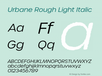 Urbane Rough Light Italic Version 3.000;hotconv 1.0.109;makeotfexe 2.5.65596图片样张