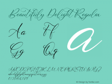 Beautifuly Delight Version 1.00;September 11, 2021;FontCreator 13.0.0.2683 64-bit图片样张