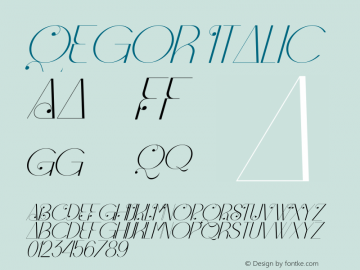 Qegor Italic Version 1.00;October 2, 2021;FontCreator 13.0.0.2683 64-bit图片样张