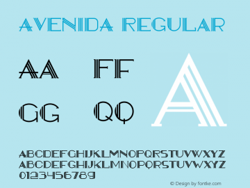 AVENIDA Version 1.001;Fontself Maker 3.5.3图片样张