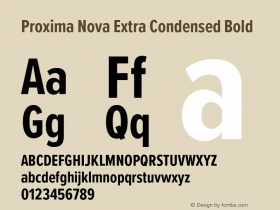 Proxima Nova ExCn Bold Version 3.020;hotconv 1.0.109;makeotfexe 2.5.65596图片样张