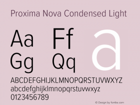 Proxima Nova Cond Light Version 3.020;hotconv 1.0.109;makeotfexe 2.5.65596图片样张