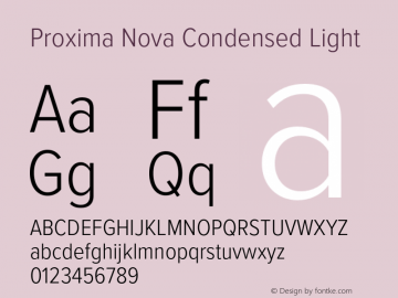 Proxima Nova Cond Light Version 3.020;hotconv 1.0.109;makeotfexe 2.5.65596图片样张