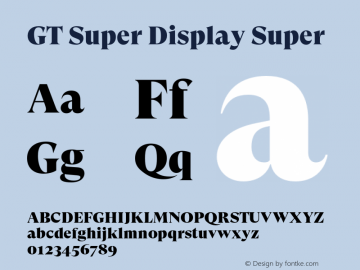 GT Super Display Super Version 2.000;hotconv 1.0.109;makeotfexe 2.5.65596图片样张