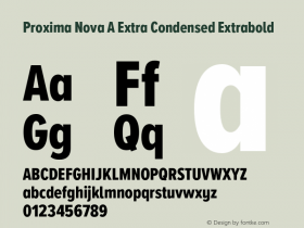 Proxima Nova A ExCn Extrabold Version 3.005;PS 003.005;hotconv 1.0.88;makeotf.lib2.5.64775图片样张