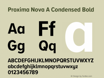 Proxima Nova A Cond Bold Version 3.005;PS 003.005;hotconv 1.0.88;makeotf.lib2.5.64775图片样张