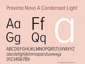 Proxima Nova A Cond Light Version 3.005;PS 003.005;hotconv 1.0.88;makeotf.lib2.5.64775图片样张