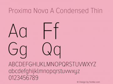 Proxima Nova A Cond Thin Version 3.005;PS 003.005;hotconv 1.0.88;makeotf.lib2.5.64775图片样张