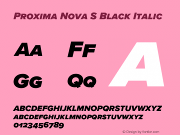 Proxima Nova S Black It Version 3.005;PS 003.005;hotconv 1.0.88;makeotf.lib2.5.64775图片样张