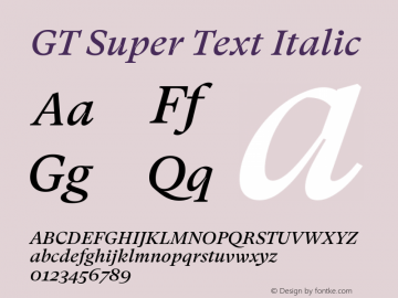 GT Super Text Regular Italic Version 2.000图片样张