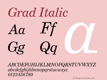 Grad Italic Version 1.004图片样张