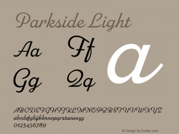 Parkside Light Version 1.007; ttfautohint (v1.8)图片样张