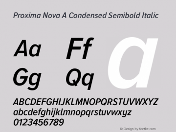 Proxima Nova A Cond Semibold It Version 3.005图片样张