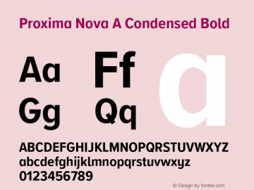 Proxima Nova A Cond Bold Version 3.005图片样张