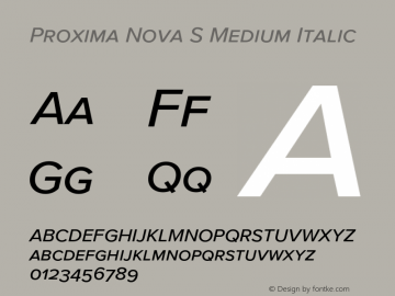 Proxima Nova S Medium It Version 3.005图片样张
