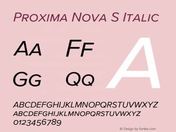 Proxima Nova S It Version 3.005图片样张