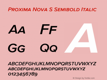 Proxima Nova S Semibold It Version 3.005图片样张
