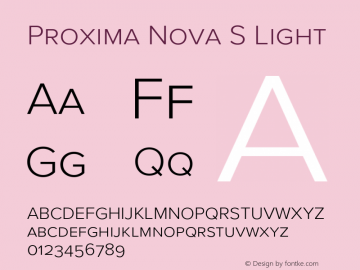Proxima Nova S Light Version 3.005图片样张