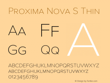 Proxima Nova S Thin Version 3.005图片样张