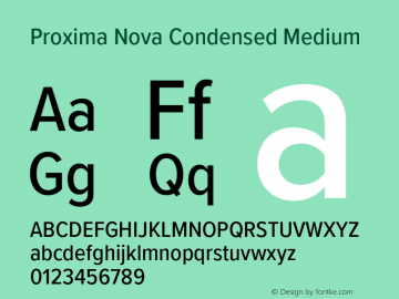 Proxima Nova Cond Medium Version 3.005图片样张