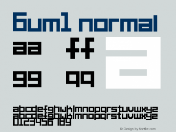 6um1 Normal Macromedia Fontographer 4.1 15/06/2001 Font Sample