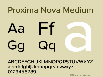 Proxima Nova Medium Version 3.005图片样张