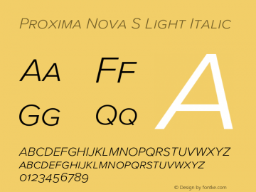 Proxima Nova S Light It Version 3.003图片样张