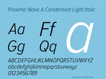 Proxima Nova A Cond Light It Version 3.003图片样张